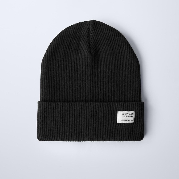 ZARA - (NWT) TODDLER BLACK RIBBED COTTON HAT - SIZE 1-3 - Picture 3 of 7